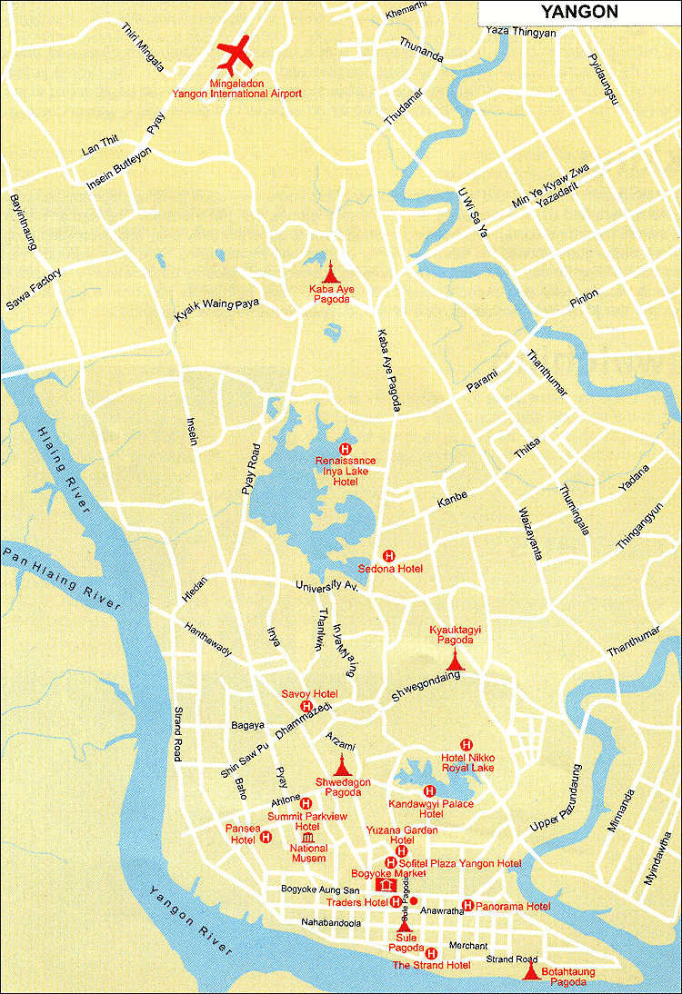 Yangon Map Myanmar Yangon Map 